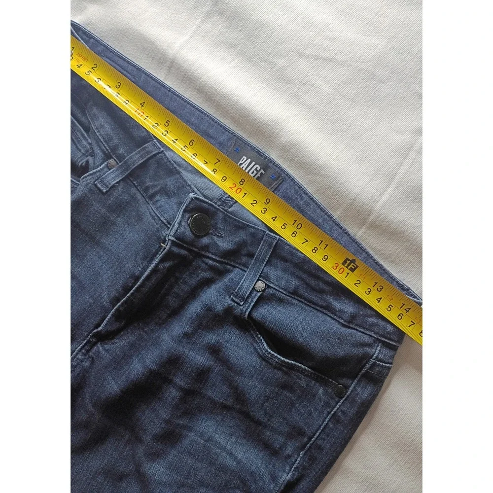 PAIGE Verdugo Crop Dark Wash Raw Frayed Hem Skinny Jeans Size 28